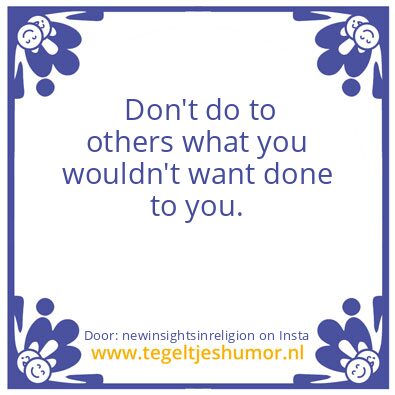 Tegeltje: Don’t  !