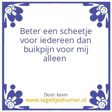 Tegeltje: scheetje
