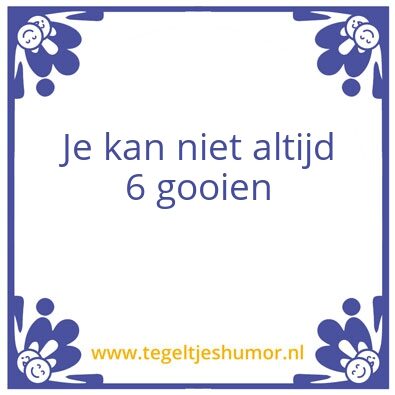 Tegeltje: Zes