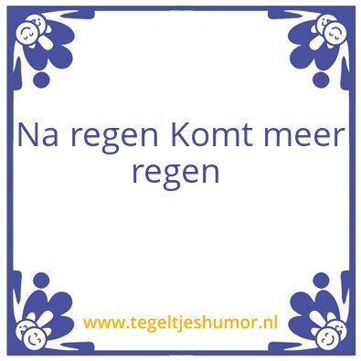 Tegeltje: Regen