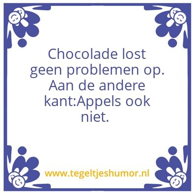 Tegeltje: Chocolade