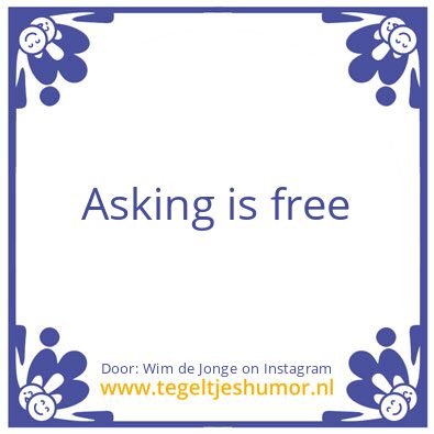 Tegeltje: asking
