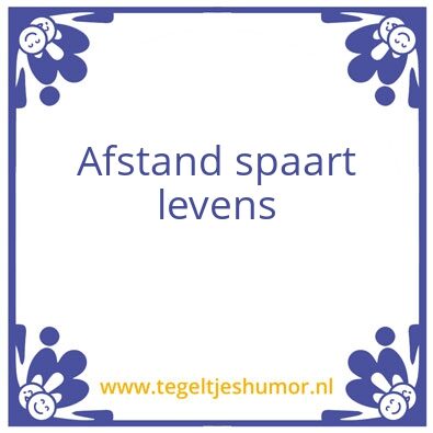 Tegeltje: afstand