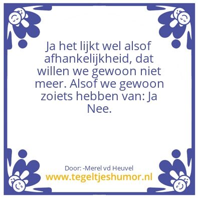 Tegeltje: Ja Nee