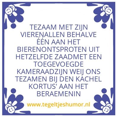 Tegeltje: Que’s