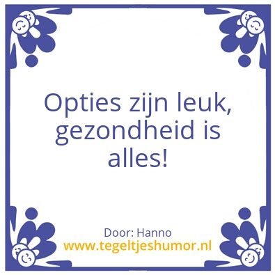 Tegeltje: Opties