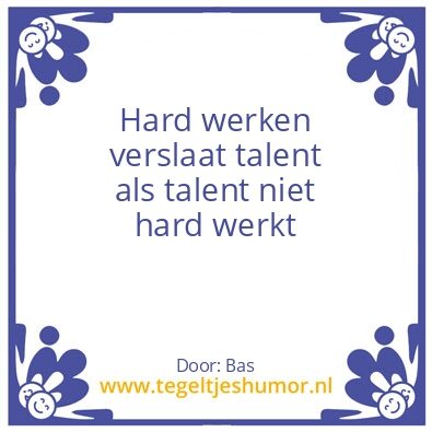 Tegeltje: Werken