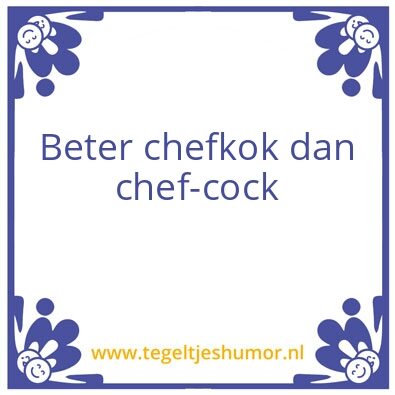 Tegeltje: Chef