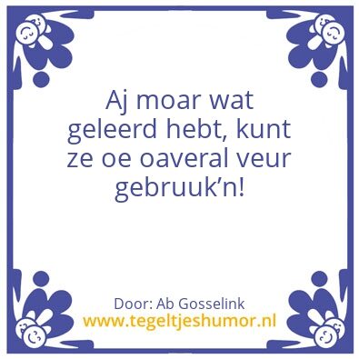 Tegeltje: Leren