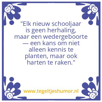 Tegeltje: De start