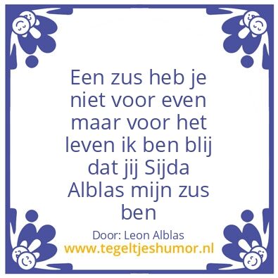 Tegeltje: Zus