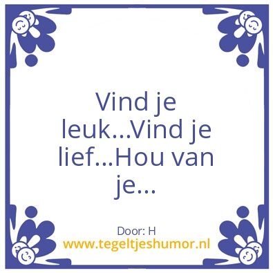 Tegeltje: lief