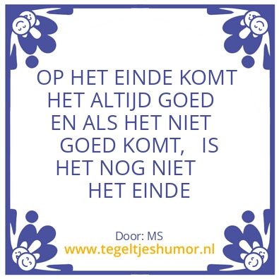 Tegeltje: EINDE
