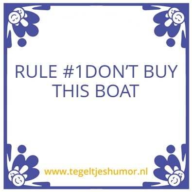 Tegeltje: Regel