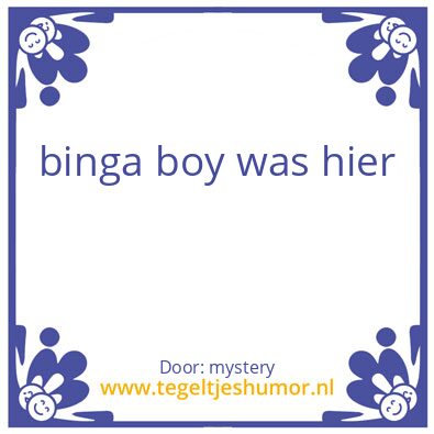 Tegeltje: su