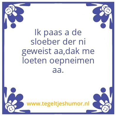 Tegeltje: Sloeber