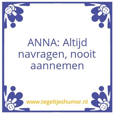 Tegeltje: Anna