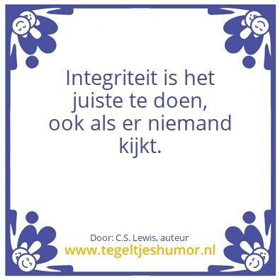 Tegeltje: Integriteit