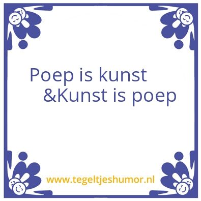 Tegeltje: Kunst