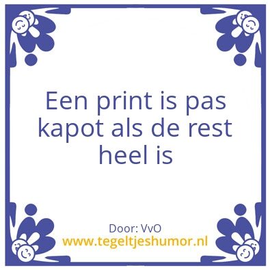Tegeltje: Print