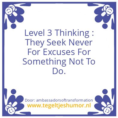 Tegeltje: Level 3 Thinking