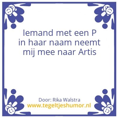 Tegeltje: Artis