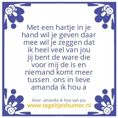 Tegeltje: amanda