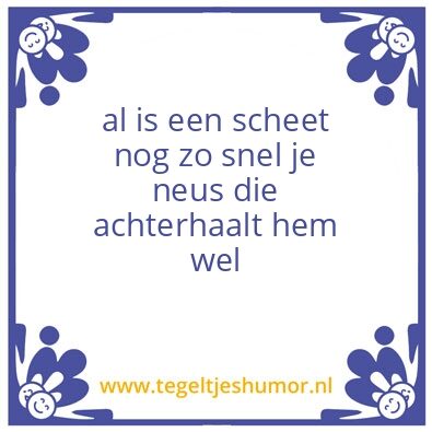 Tegeltje: de scheet