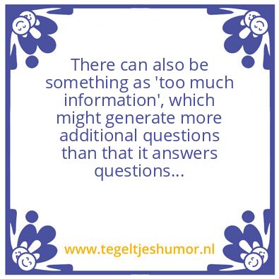 Tegeltje: information