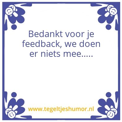 Tegeltje: Feedback