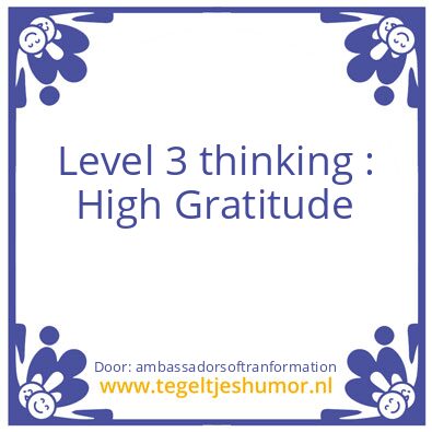 Tegeltje: Level 3 thinking