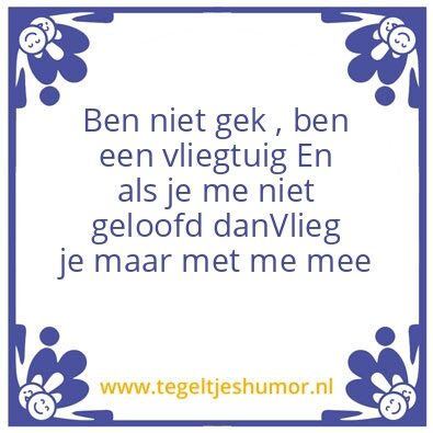 Tegeltje: Gek