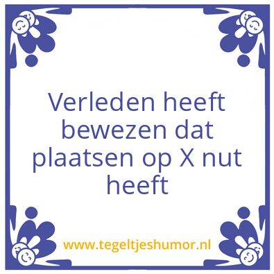 Tegeltje: X