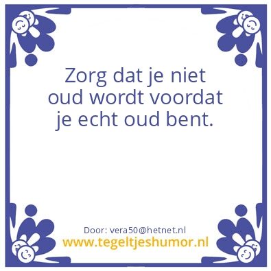 Tegeltje: vera