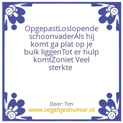 Tegeltje: Schoonzoon