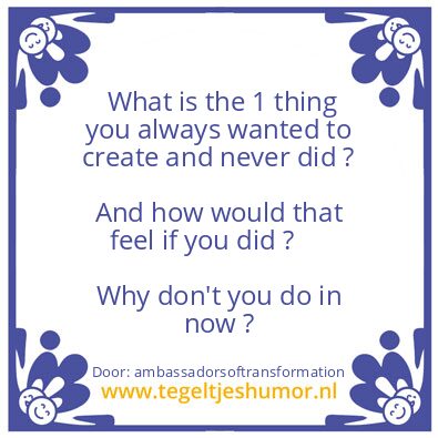 Tegeltje: creating.
