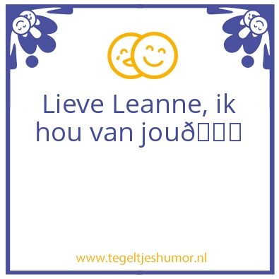 Tegeltje: Leanne