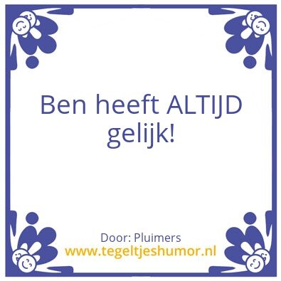 Tegeltje: Ben
