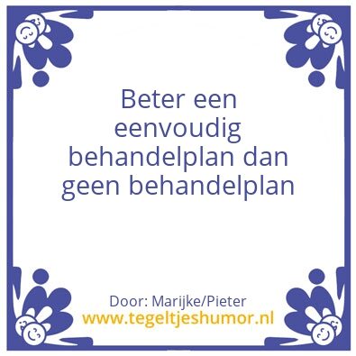 Tegeltje: behandelplan