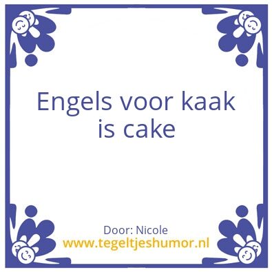 Tegeltje: Cake