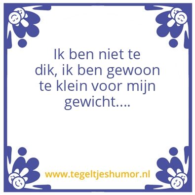 Tegeltje: Te dik??