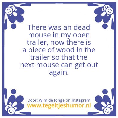Tegeltje: dead mouse