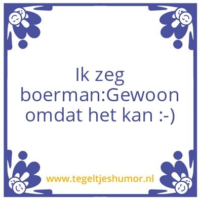 Tegeltje: Boerman