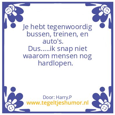 Tegeltje: Hardlopen