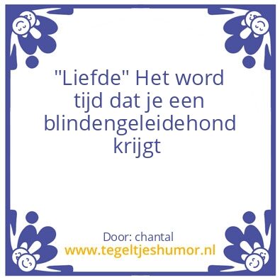 Tegeltje: liefde maakt blind