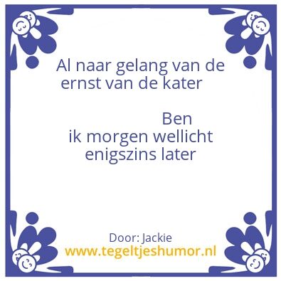 Tegeltje: Kater
