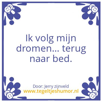 Tegeltje: bed