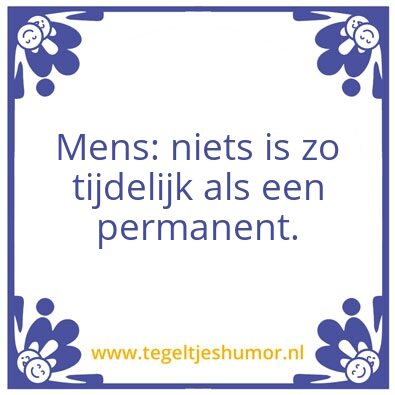 Tegeltje: Permanent