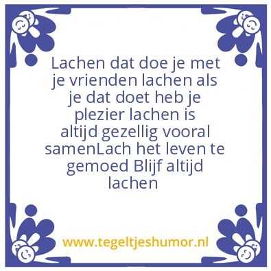 Tegeltje: Lachen