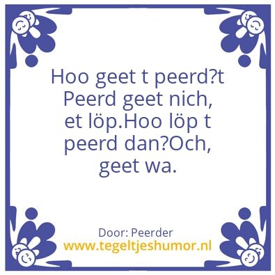 Tegeltje: Peerd